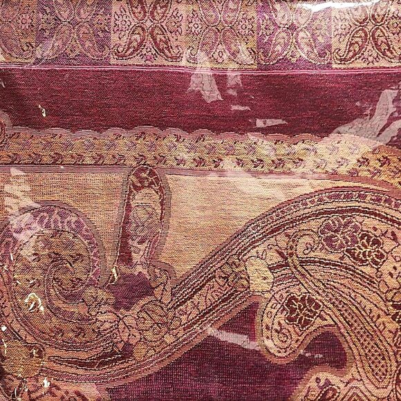 Pashmina Silk Scarf - New Packaging. Burgundy & Orangish - Inventory Reduction - Picture 2 of 2